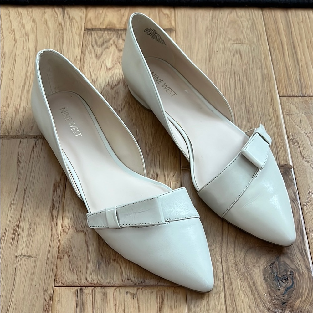 Nine West Leather Cream Flats
